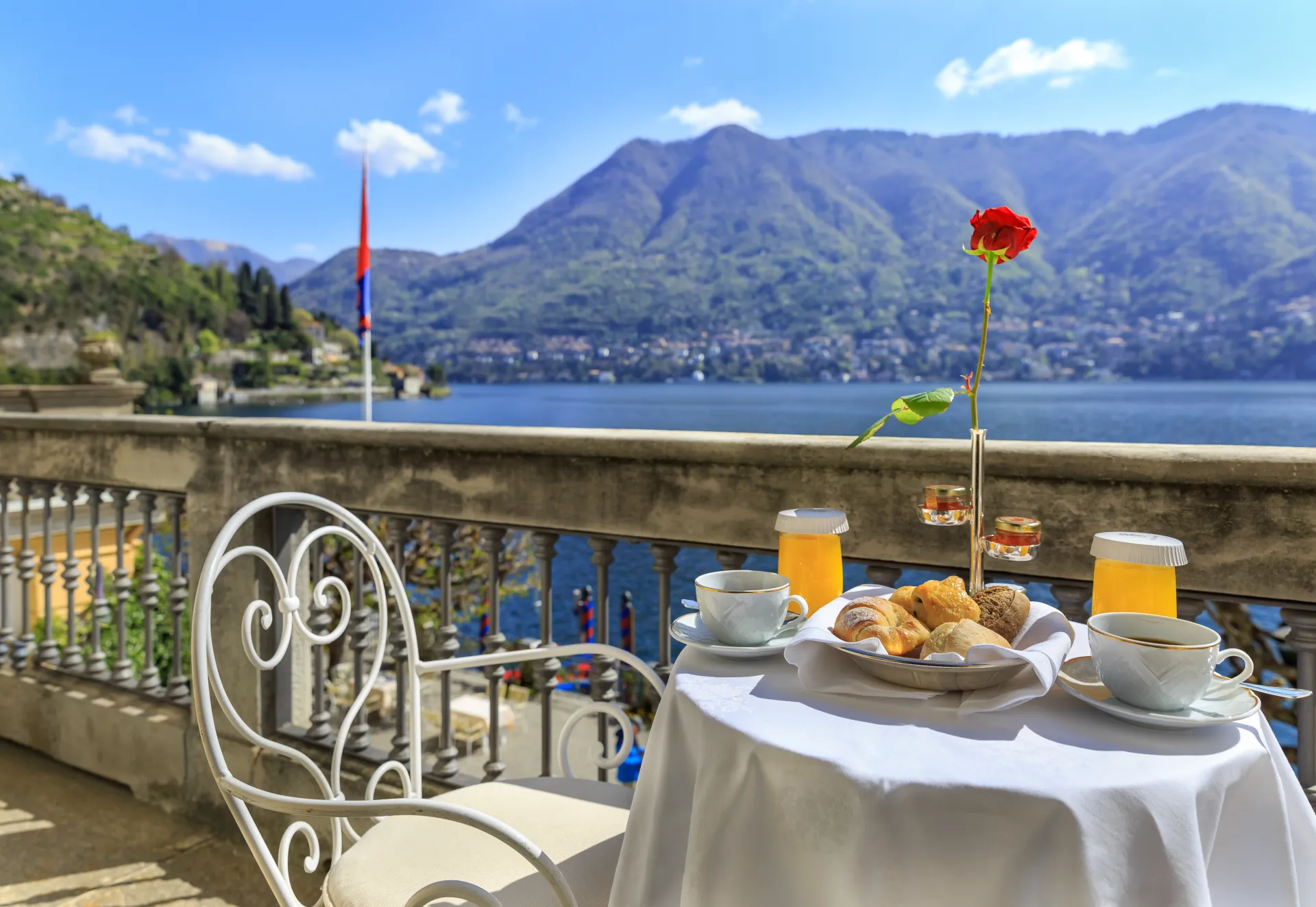 Breakfast terrace overlooking Lake Como