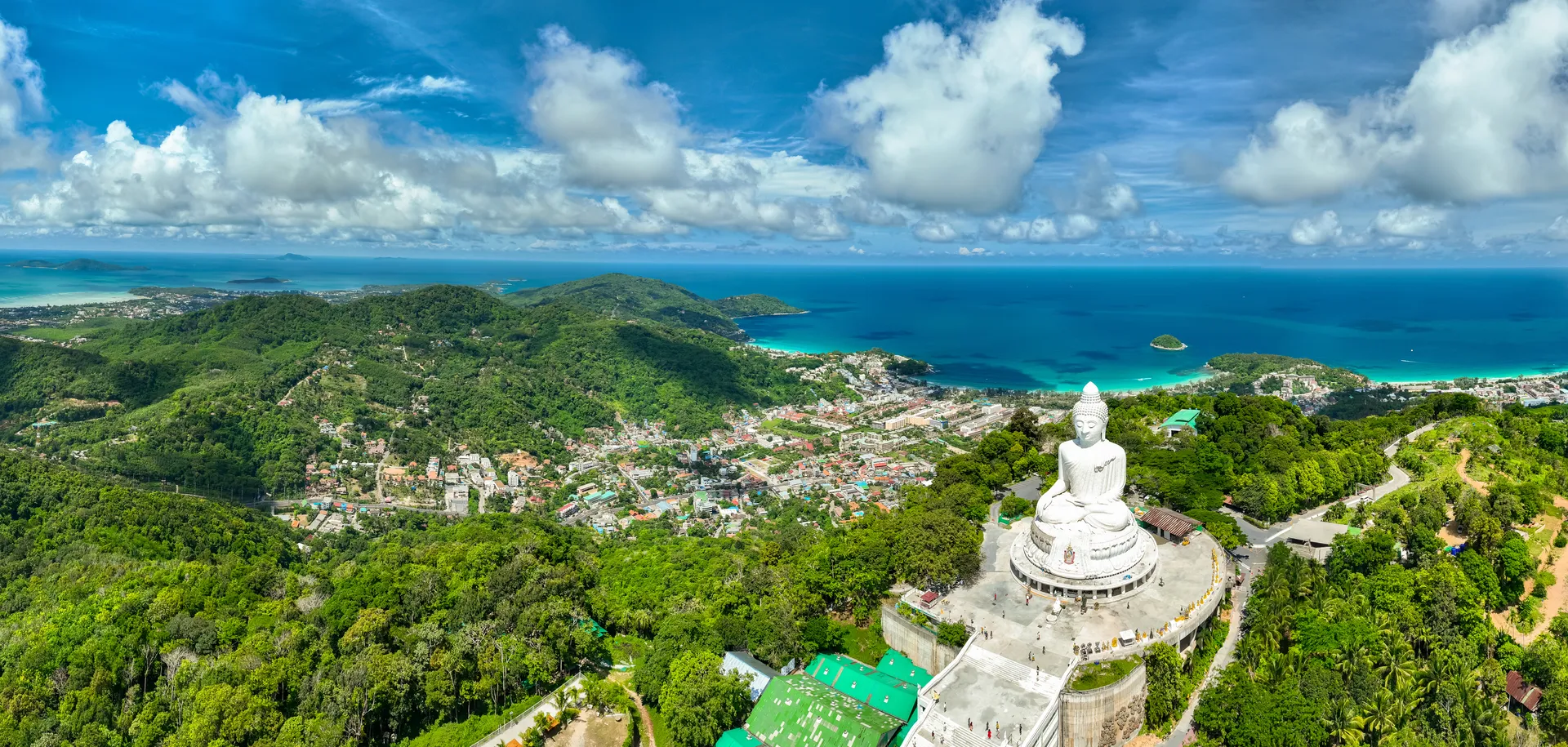 Aerial view of the Big Buddha on Nakkerd Hill, Phuket
